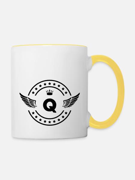 wappen q - Tasse zweifarbig - Weiß/Gelb