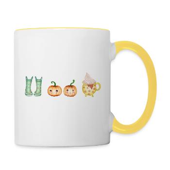 Plaisir d’automne - Mug contrasté - blanc/jaune - Droite