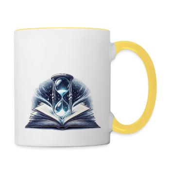 Learning is a travel not a destiny. - Contrasting Mug - white/yellow - Right
