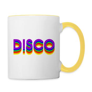 80s DISCO DANCE - Contrasting Mug - white/yellow - Right
