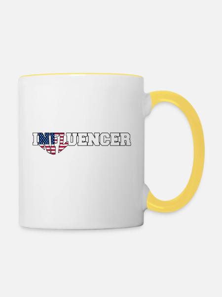 INFLUENCER - Tasse zweifarbig - Weiß/Gelb