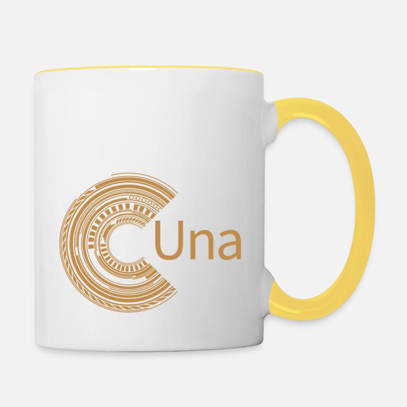 Pour Una - Mug contrasté - blanc/jaune