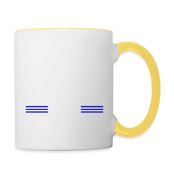 felling cabinetmaker tree feller lumberjack - Contrasting Mug - white/yellow - Right