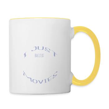 Blague Dino Mignon Dinosaure Fan Geek Dictons Muffin - Mug contrasté - blanc/jaune - Droite