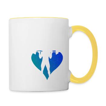 Damen Ausdauertraining Krafttraining Gewichtheben - Tasse zweifarbig - Weiß/Gelb - Rechts