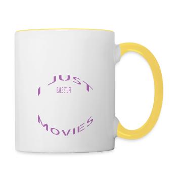bake animal bakers motto birthday present idea - Tasse zweifarbig - Weiß/Gelb - Rechts