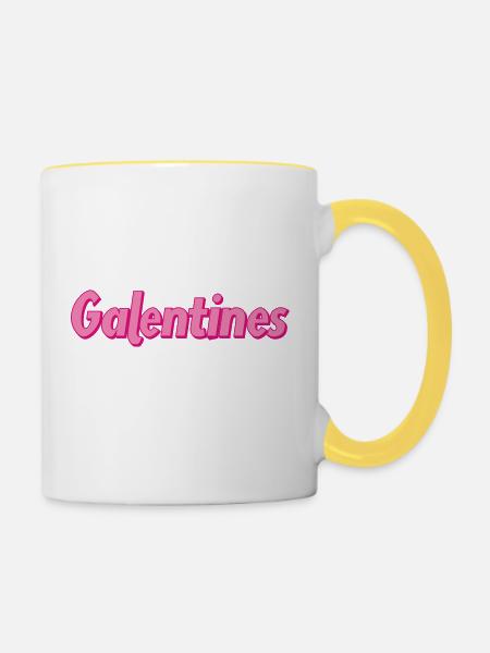Galentine - Tasse zweifarbig - Weiß/Gelb