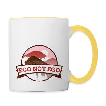 Eco not Ego - Tasse zweifarbig - Weiß/Gelb - Rechts