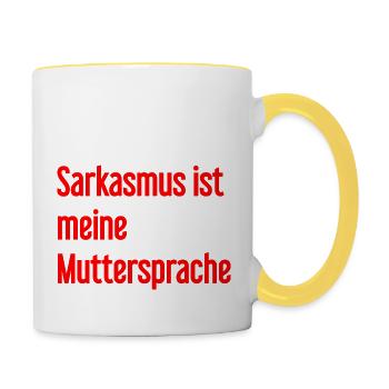 Sarcasme Pro - Mug contrasté - blanc/jaune - Droite