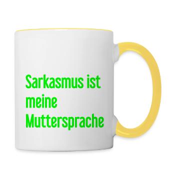 Sarcasme Pro - Mug contrasté - blanc/jaune - Droite