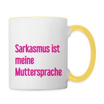 Sarcasm Pro - Contrasting Mug - white/yellow - Right