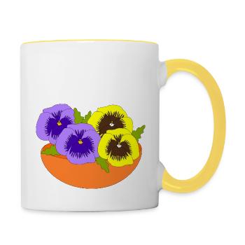 Pensée - Mug contrasté - blanc/jaune - Droite