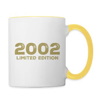 Cadeau D'anniversaire Nées En 2002 Vintage 2002 - Mug contrasté - blanc/jaune - Droite