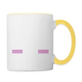 gift hearbeat arborists sayings - Tasse zweifarbig - Weiß/Gelb - Rechts
