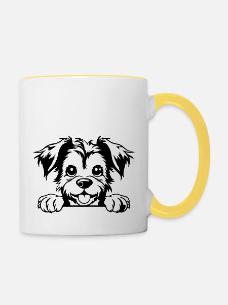 Yorkshire Terrier - Tasse zweifarbig - Weiß/Gelb