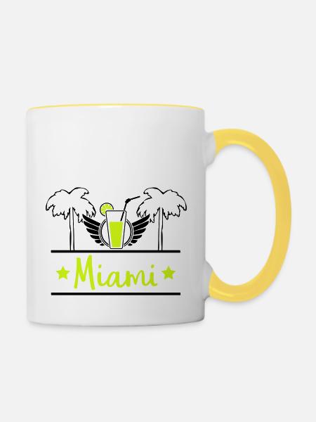 miami - Tasse zweifarbig - Weiß/Gelb
