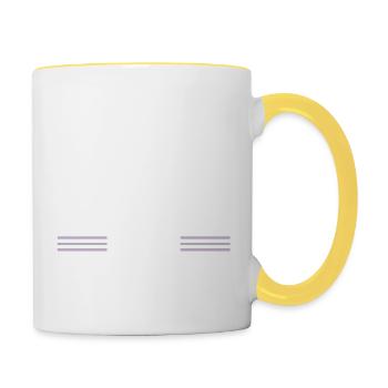 arboriculture forester felling chainsaw woodcutter - Contrasting Mug - white/yellow - Right