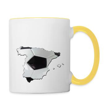 Espagne | Vrai football | Carte - Mug contrasté - blanc/jaune - Droite