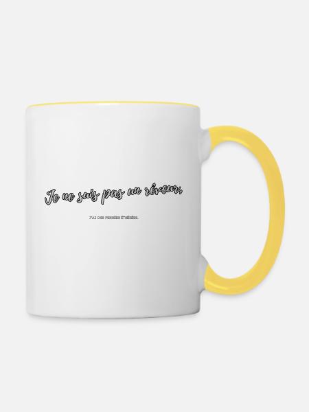 Verträumt - Tasse zweifarbig - Weiß/Gelb
