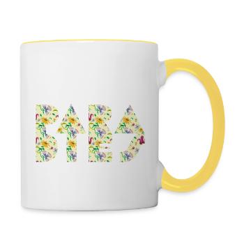 paradies wordonshirt - Tasse zweifarbig - Weiß/Gelb - Rechts