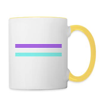 Techno Love Citation Dire Musique Fête Célébrer Logo - Mug contrasté - blanc/jaune - Droite