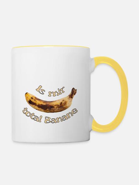 Is mir total Banane - Tasse zweifarbig - Weiß/Gelb