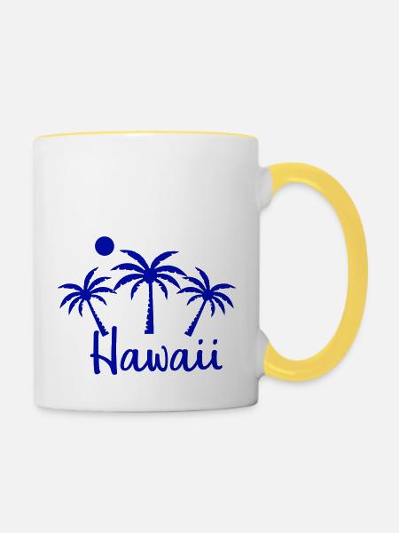 hawaii - Tasse zweifarbig - Weiß/Gelb