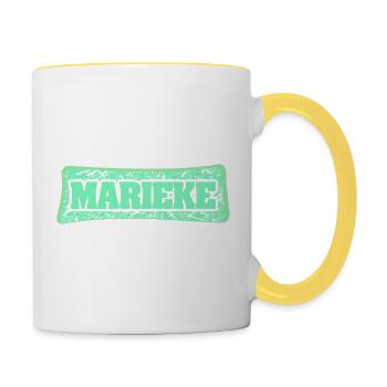 Nom de naissance : Marieke - Mug contrasté - blanc/jaune - Droite