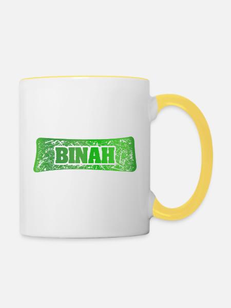 Geschenk für Binah - Tasse zweifarbig - Weiß/Gelb
