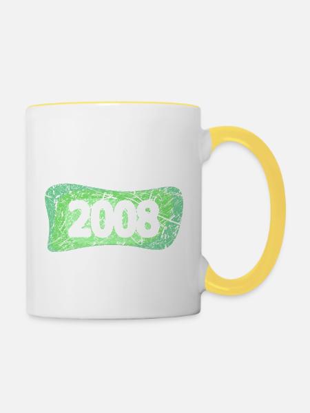 Kratzer 2008 - Tasse zweifarbig - Weiß/Gelb