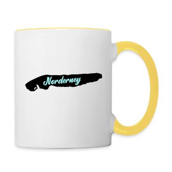 norderney insel - Tasse zweifarbig - Weiß/Gelb - Rechts