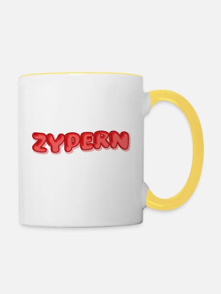 Urlaub Zypern - Tasse zweifarbig - Weiß/Gelb