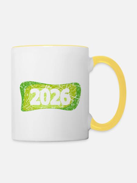 2026 - Tasse zweifarbig - Weiß/Gelb