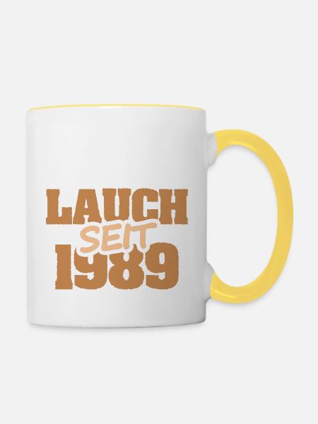 1989 - Tasse zweifarbig - Weiß/Gelb