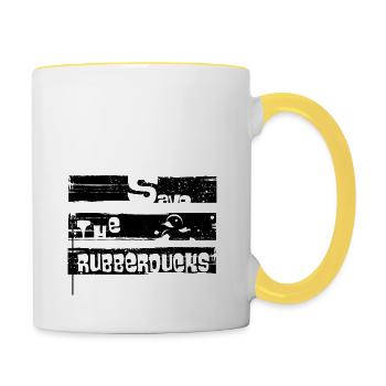 save rubber - Tasse zweifarbig - Weiß/Gelb - Rechts