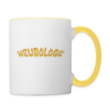 Job Neurologe - Tasse zweifarbig - Weiß/Gelb - Rechts
