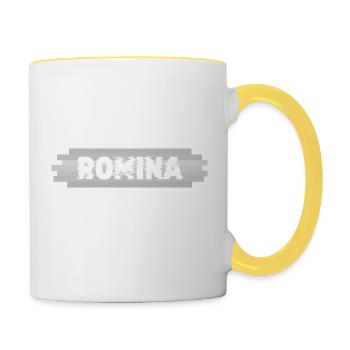 Name Romina - Tasse zweifarbig - Weiß/Gelb - Rechts
