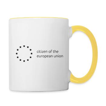 Citoyen de l’Union européenne - Mug contrasté - blanc/jaune - Droite