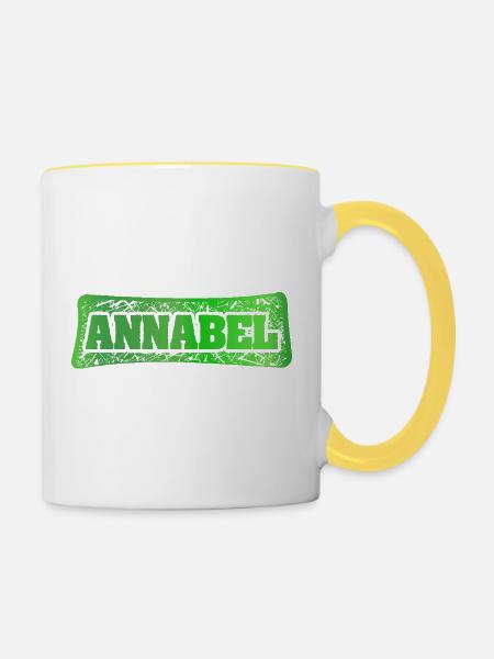 Annabel als Vorname - Tasse zweifarbig - Weiß/Gelb