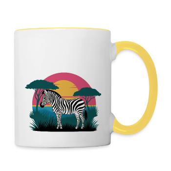Sunset Zebra - Contrasting Mug - white/yellow - Right
