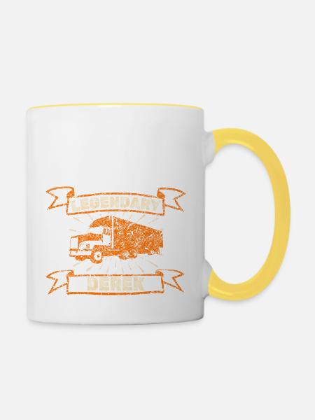 Trucker Derek - Tasse zweifarbig - Weiß/Gelb