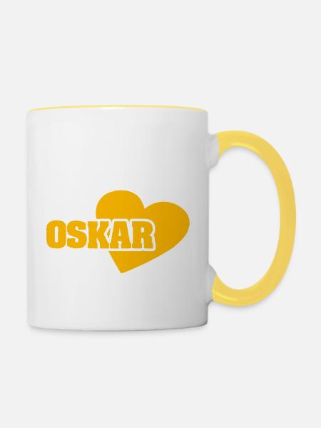 Gold Oskar - Tasse zweifarbig - Weiß/Gelb