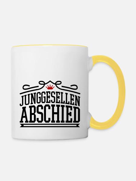 Junggesellen Abschied - Tasse zweifarbig - Weiß/Gelb