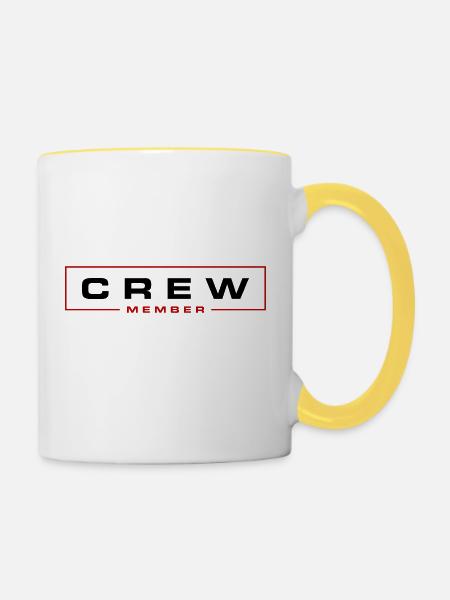 Crew Mitglied - Tasse zweifarbig - Weiß/Gelb