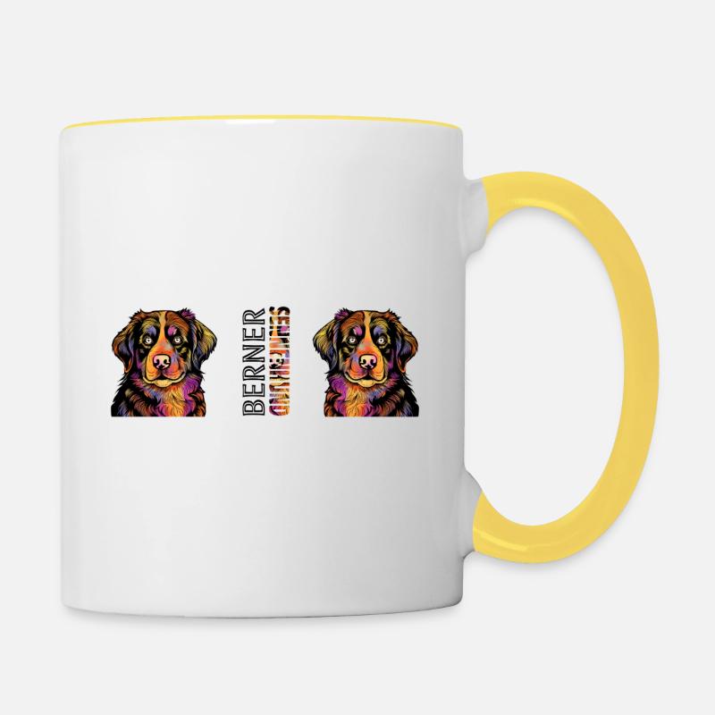 Bernese Mountain Dog - Contrasting Mug - white/yellow