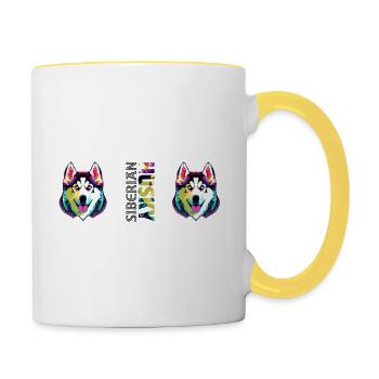 Rauque - Mug contrasté - blanc/jaune - Droite