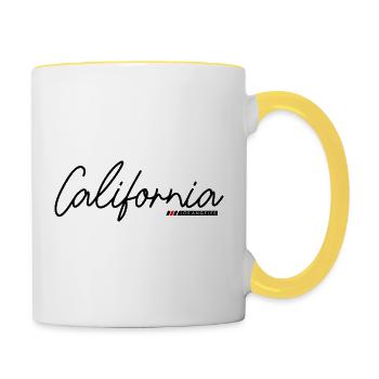 Abstract Natural Landscape Motif - Contrasting Mug - white/yellow - Right