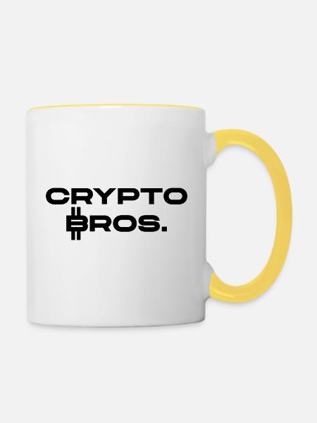 Crypto Bros. - Tasse zweifarbig - Weiß/Gelb