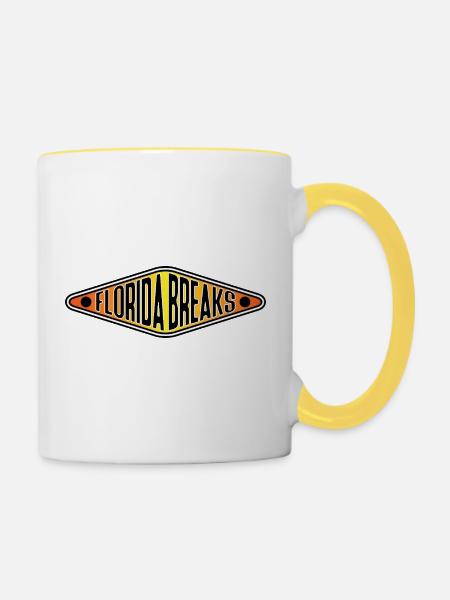 Florida bricht Breakbeat - Tasse zweifarbig - Weiß/Gelb