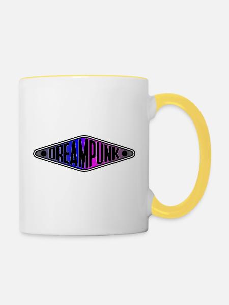 Dreampunk Neon Diamant - Tasse zweifarbig - Weiß/Gelb